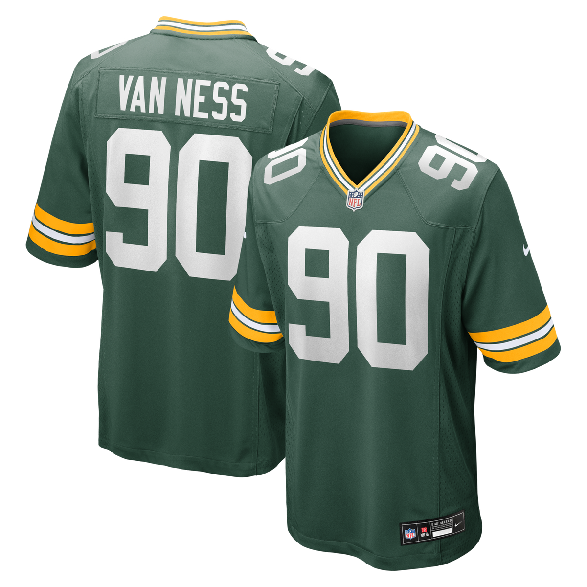 Green Bay Packers Lukas Van Ness Green Game Football Jersey