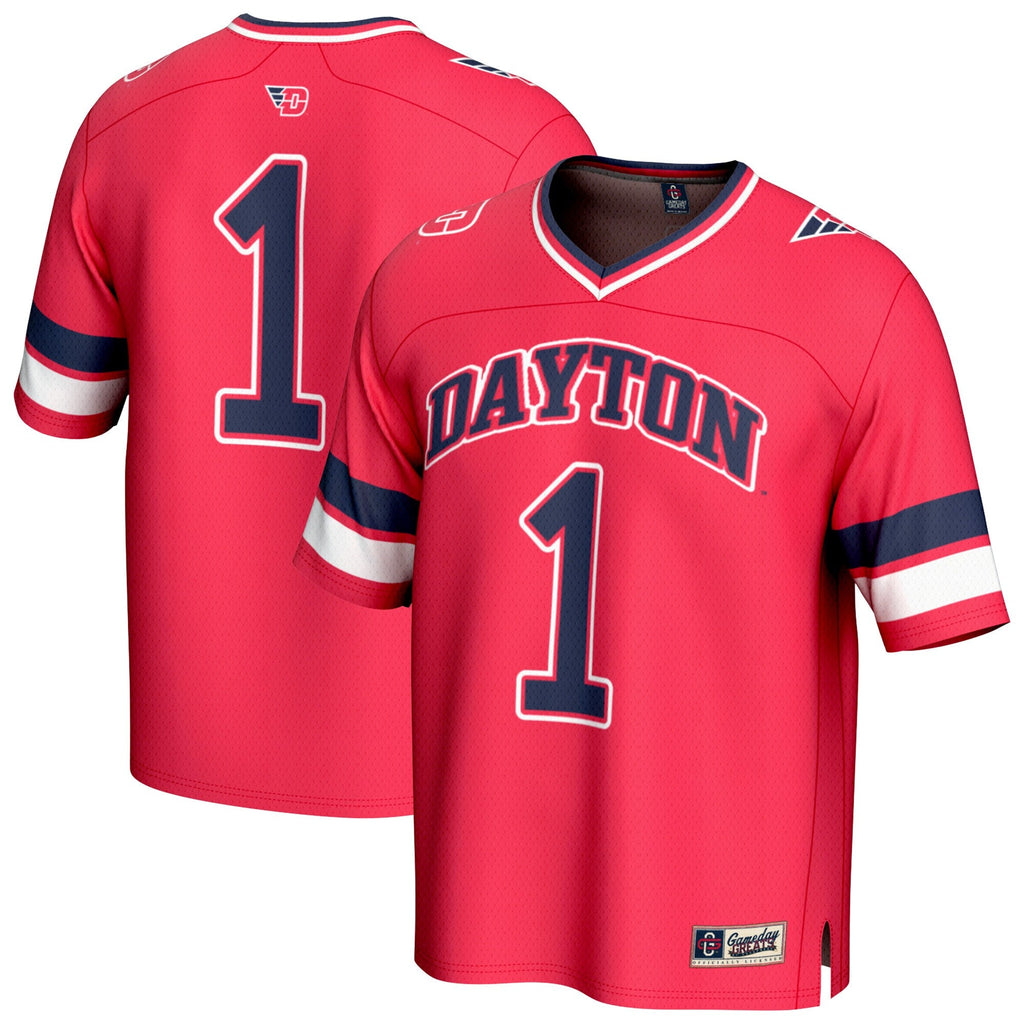 #1 Dayton Flyers Lightweight Collegiate Football Fashion Jersey - Red