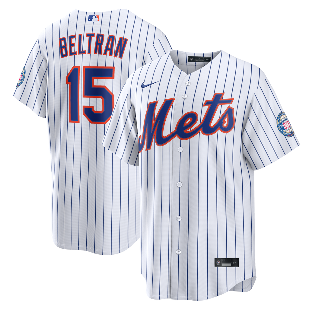 New York Mets Carlos Beltran White Home Replica 2026 Hall of Fame Patch Baseball Jersey