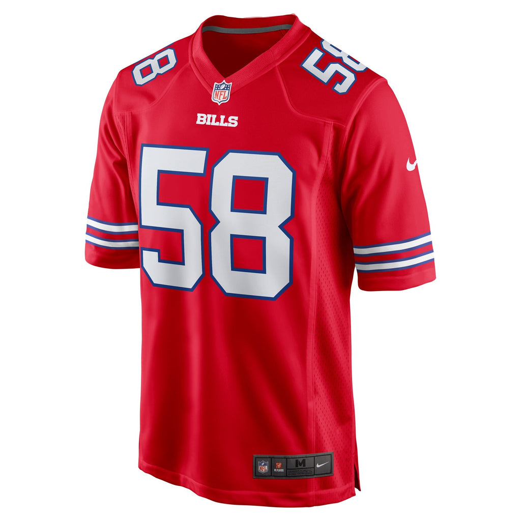 Buffalo Bills Matt Milano Red Alternate Game Football Jersey