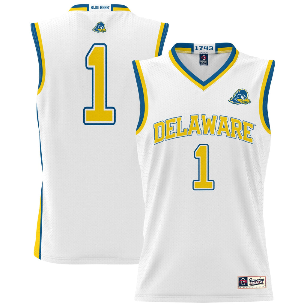 White Delaware Fightin' Blue Hens Lightweight Basketball Jersey