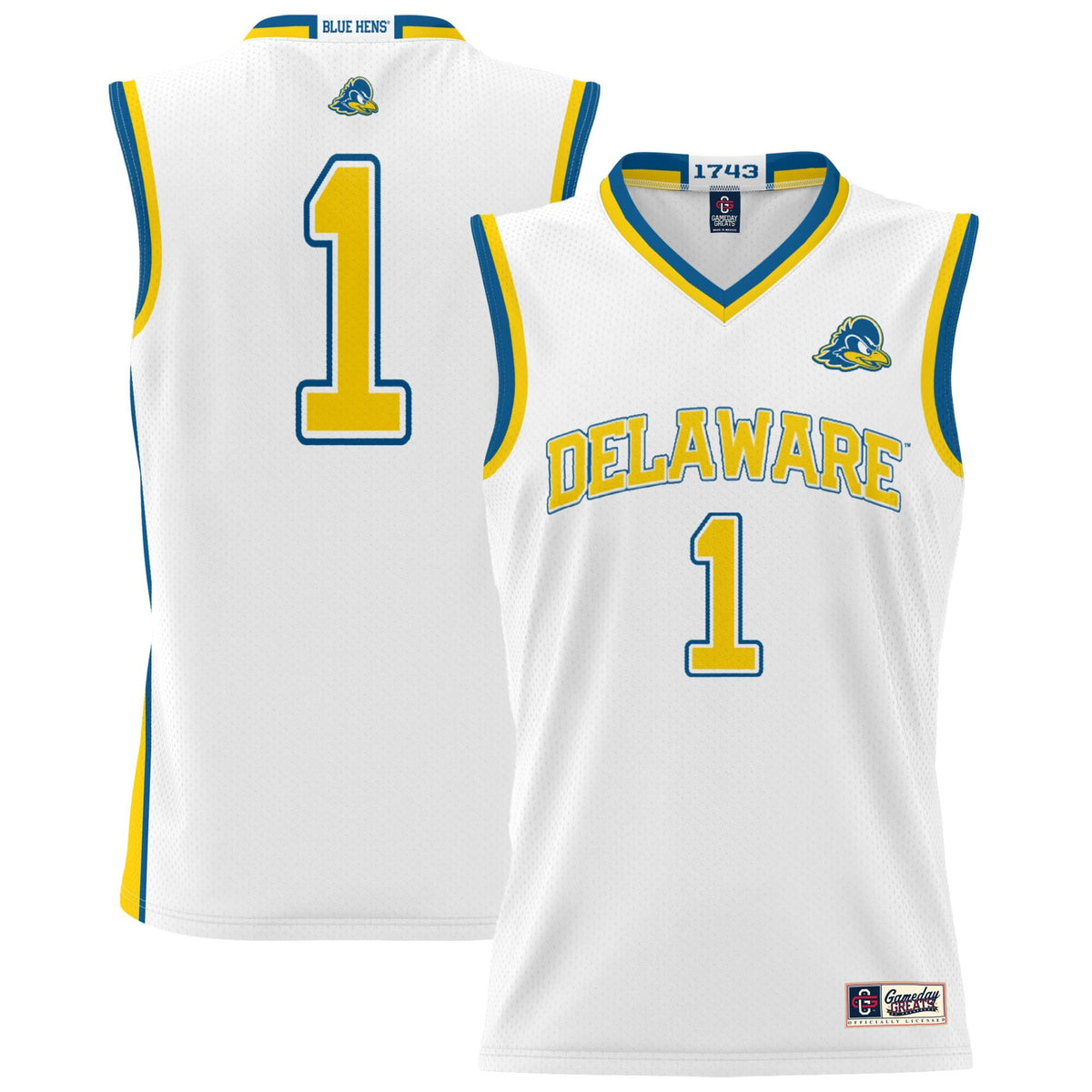 White Delaware Fightin' Blue Hens Lightweight Basketball Jersey