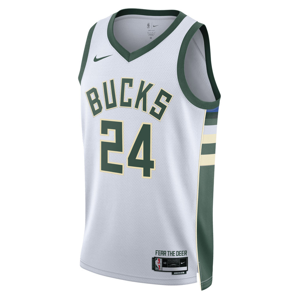 Milwaukee Bucks Association Edition Swingman Jersey - White - Jaime Jaquez Jr.