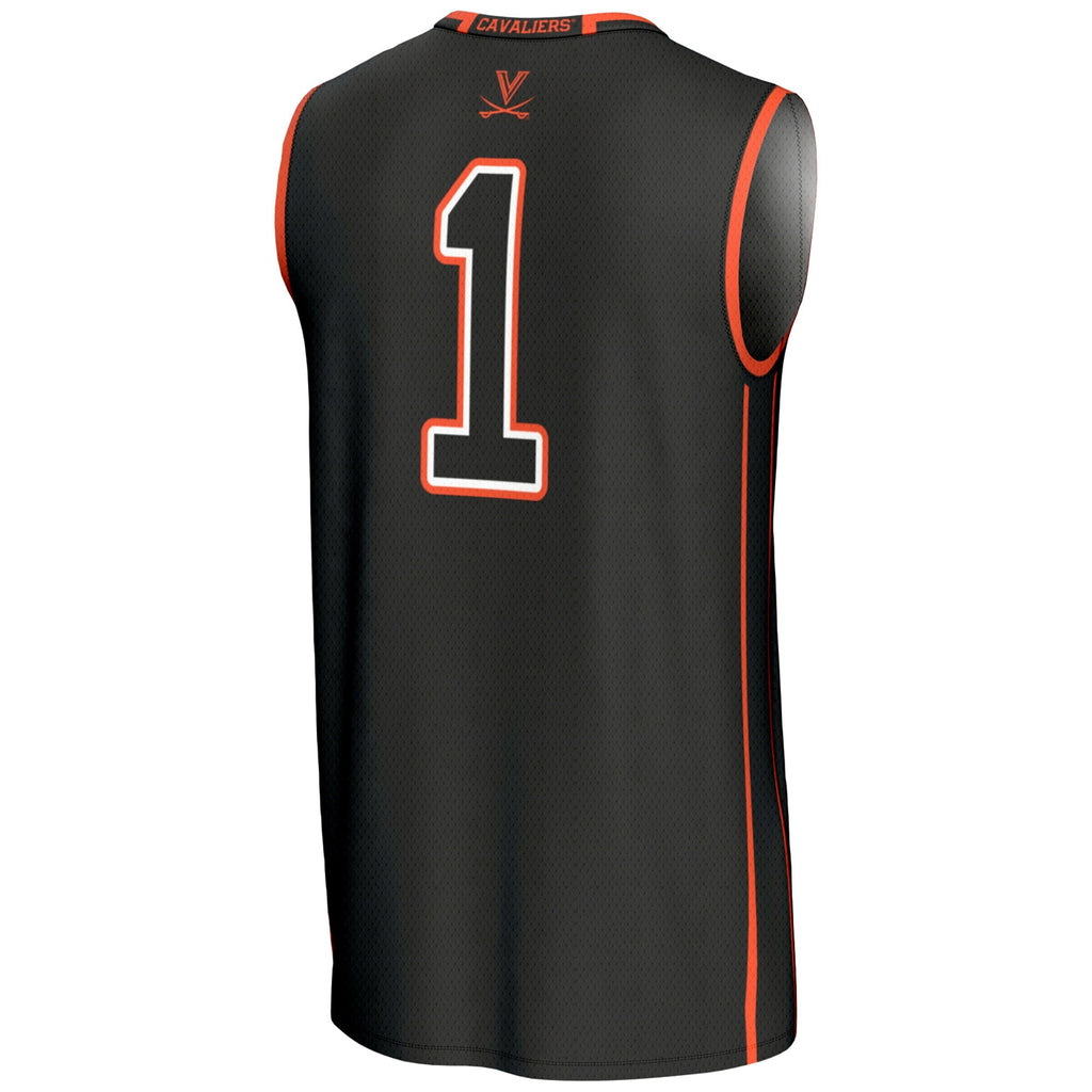 #1 Virginia Cavaliers Lightweight Basketball Jersey - Black