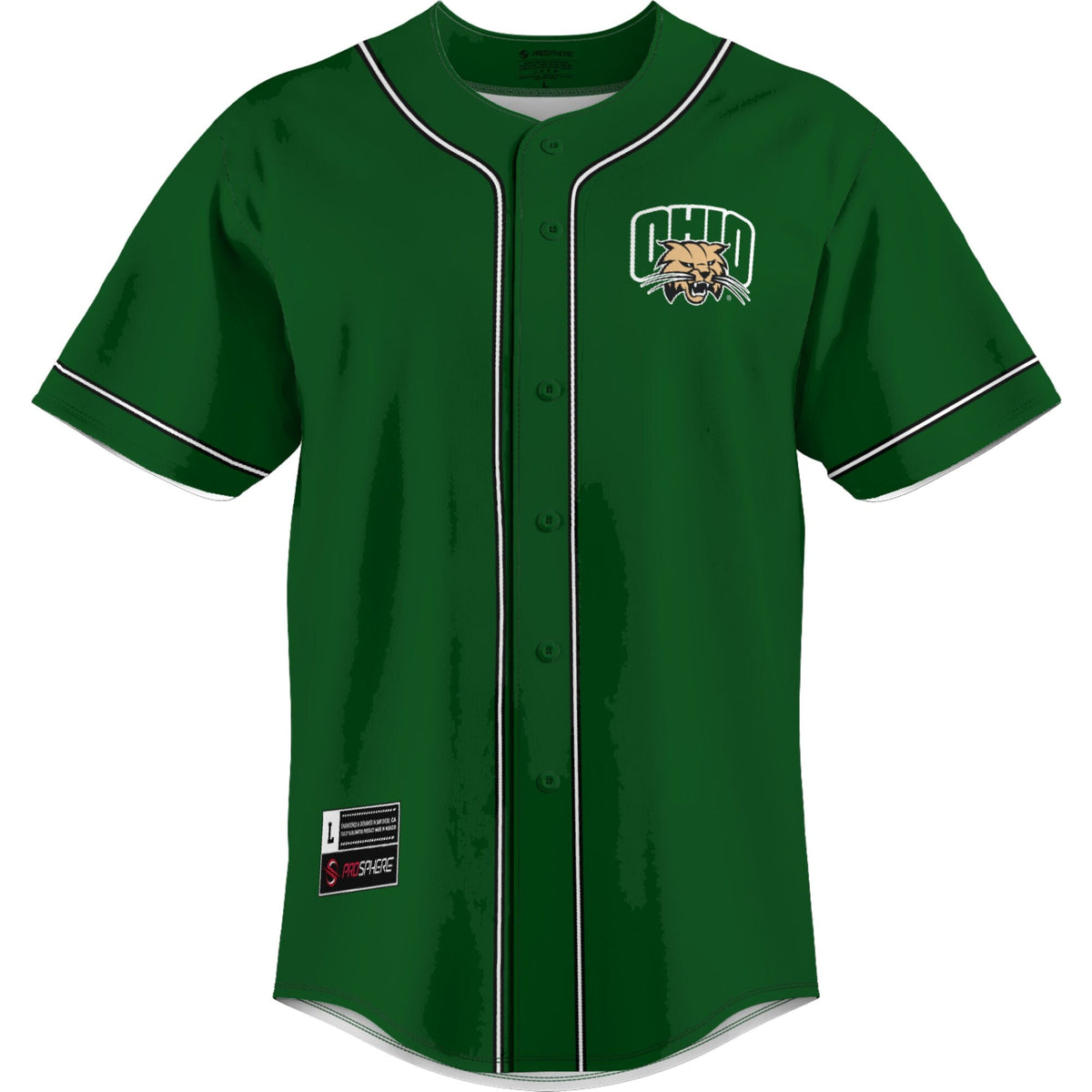 Ohio Bobcats Lightweight Baseball Jersey - Green
