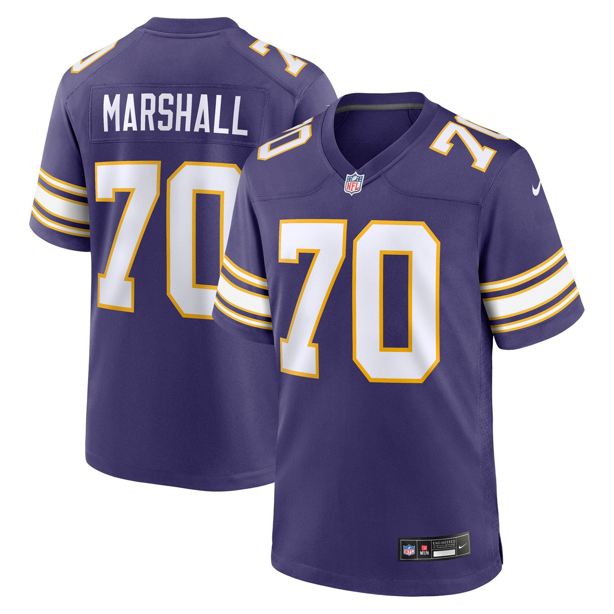 Minnesota Vikings Jim Marshall Purple Retired Player Alternate Game Football Jersey
