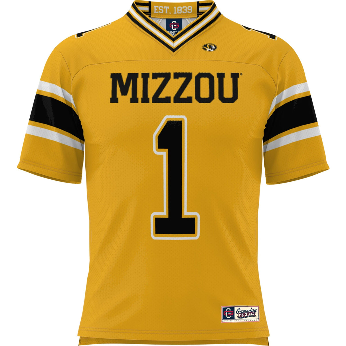 #1 Missouri Tigers Football Jersey - Gold