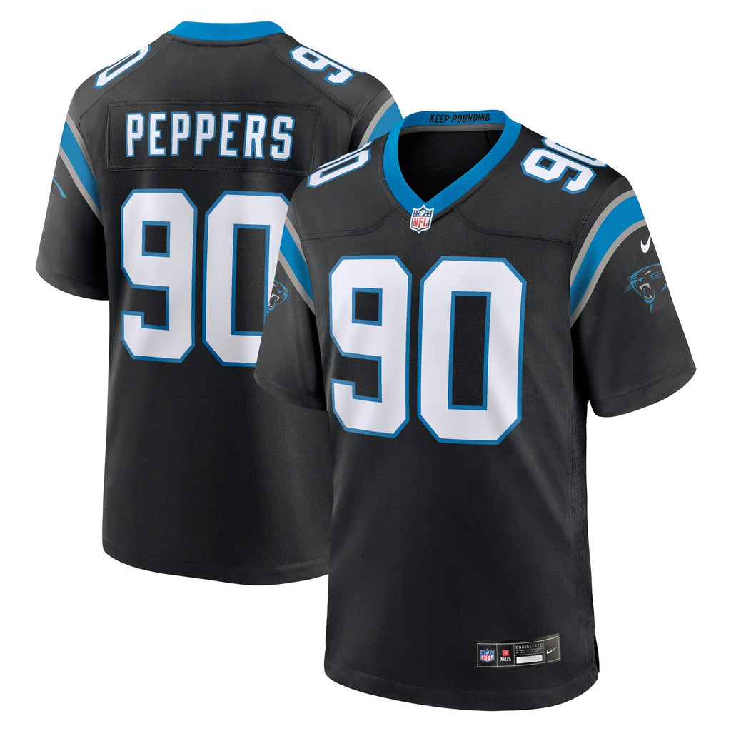 Carolina Panthers Julius Peppers Black Retired Player Game Football Jersey