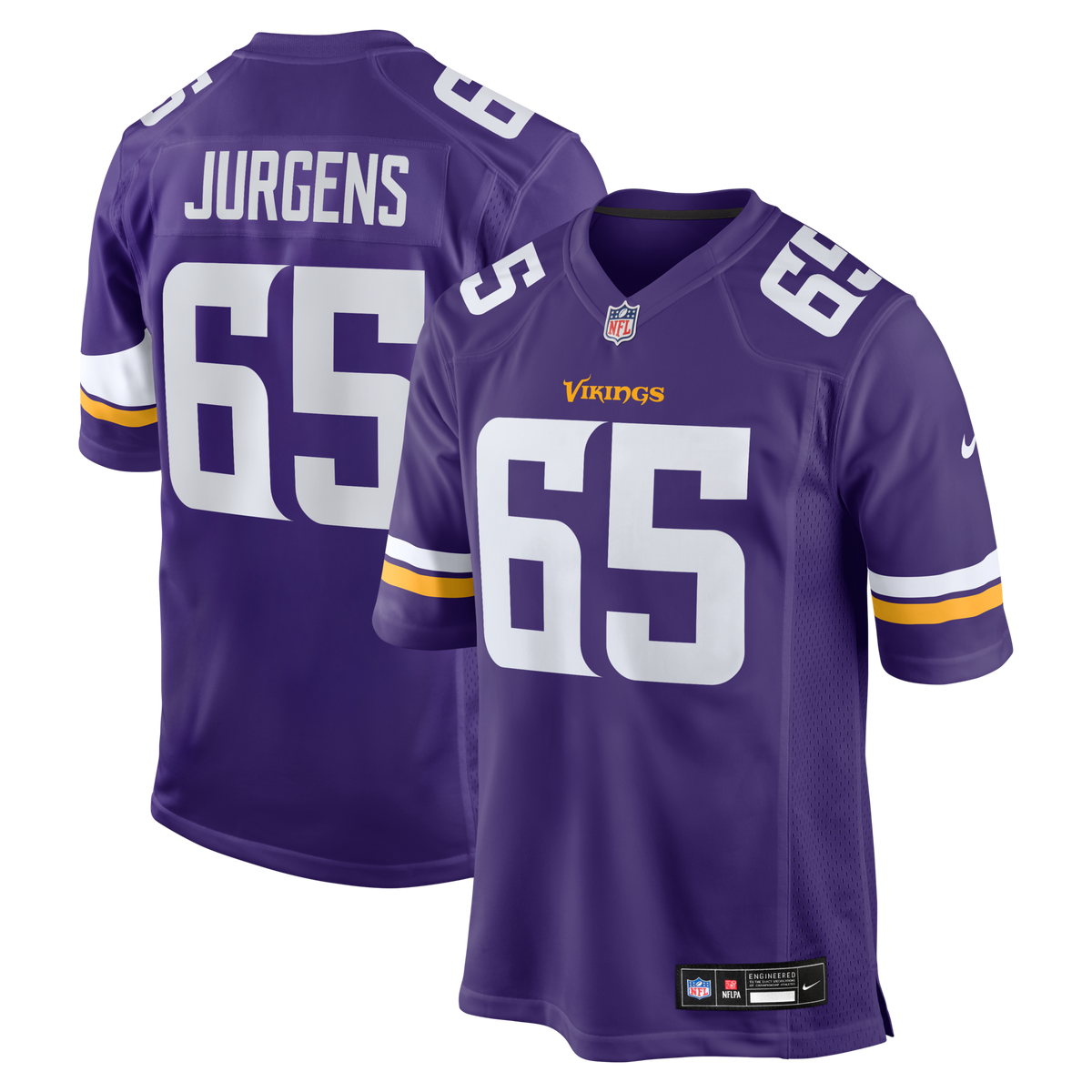 Minnesota Vikings Michael Jurgens Purple Game Football Jersey