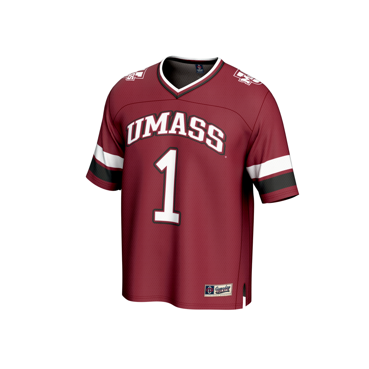 #1 UMass Minutemen Lightweight Collegiate Football Fashion Jersey - Maroon