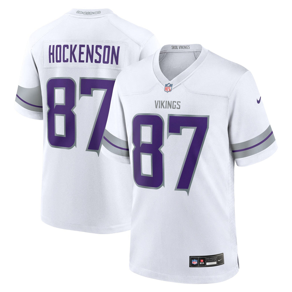 Minnesota Vikings T.J. Hockenson White Alternate Game Player Football Jersey