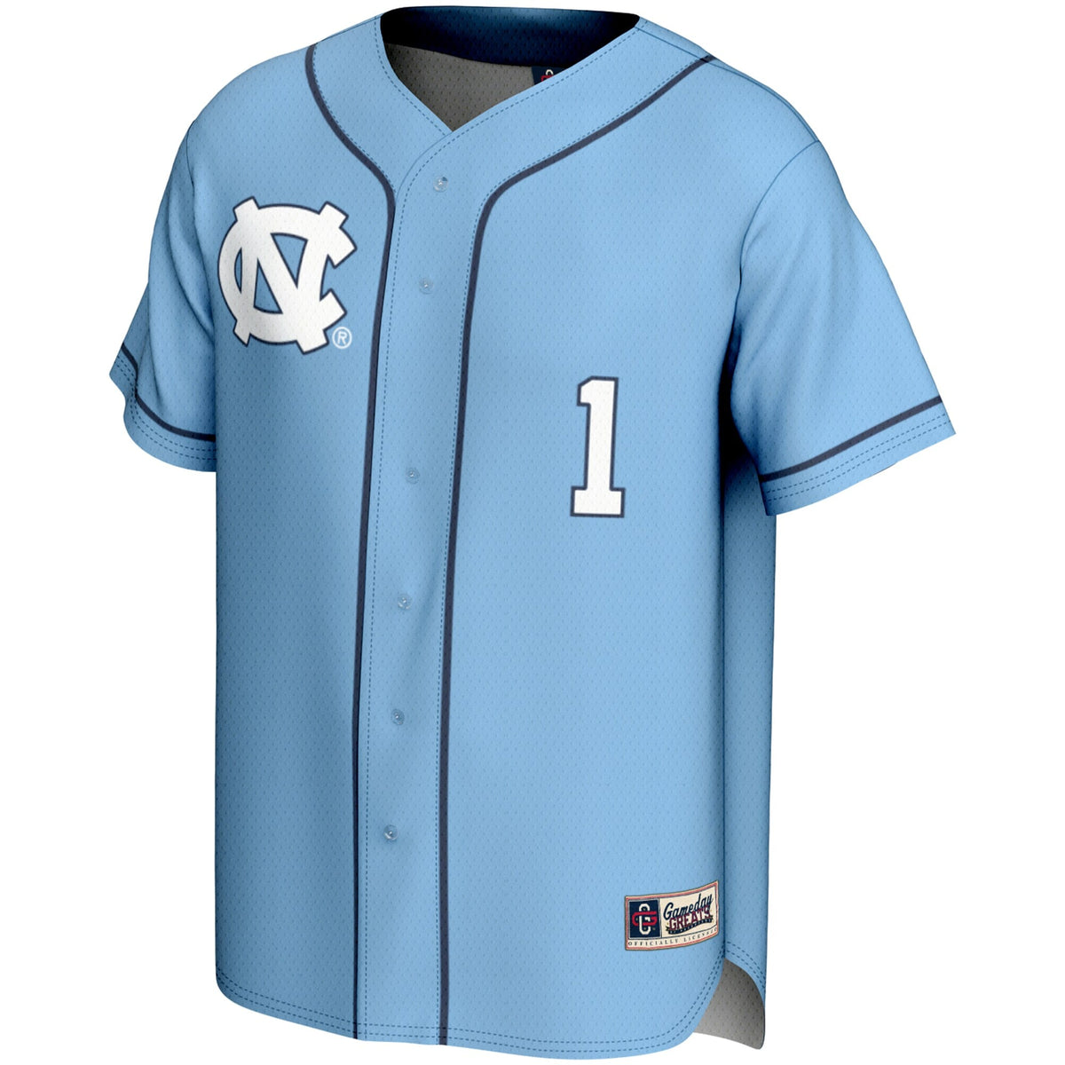 Carolina Blue #1 North Carolina Tar Heels Lightweight Softball Jersey