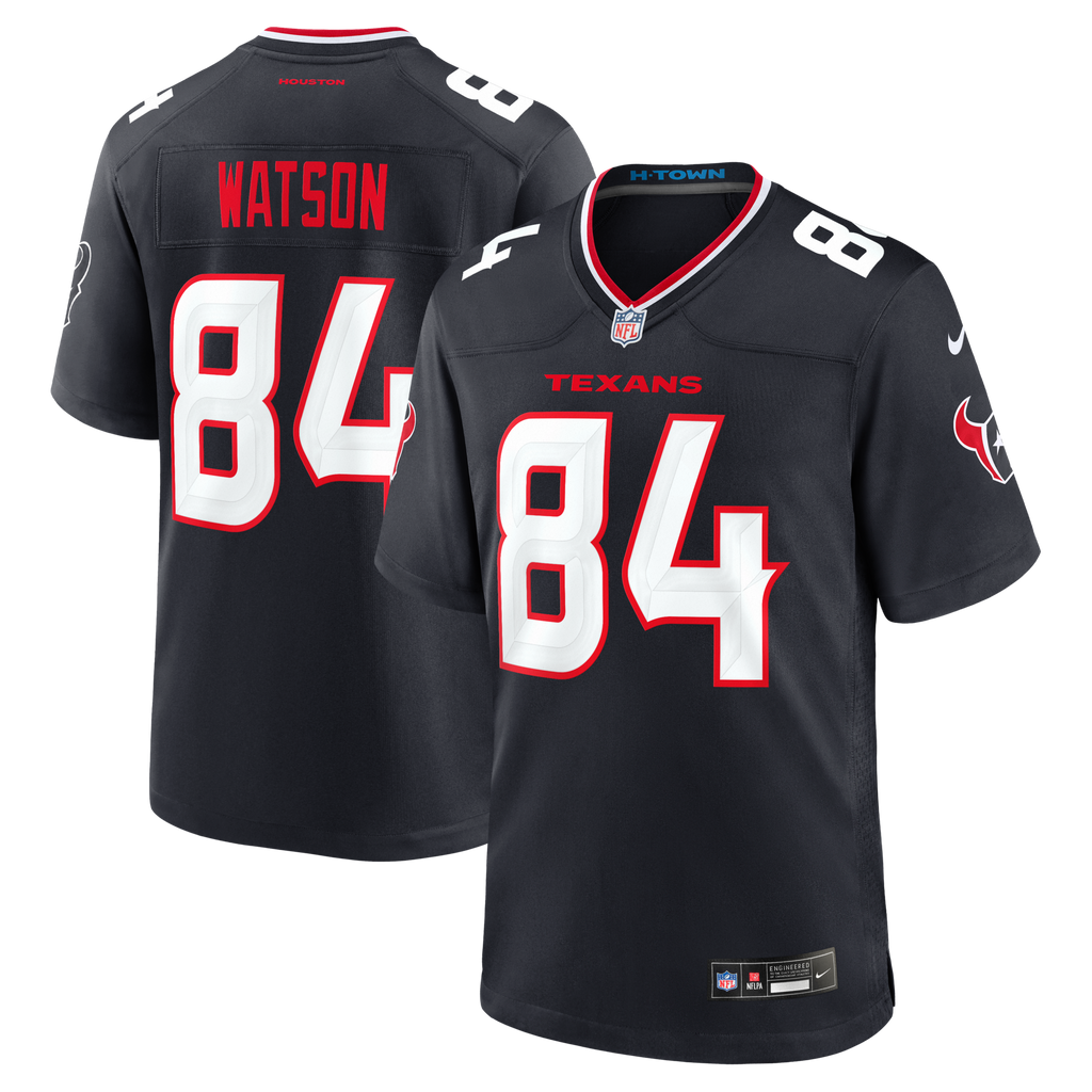 Houston Texans Justin Watson Navy Team Game Football Jersey