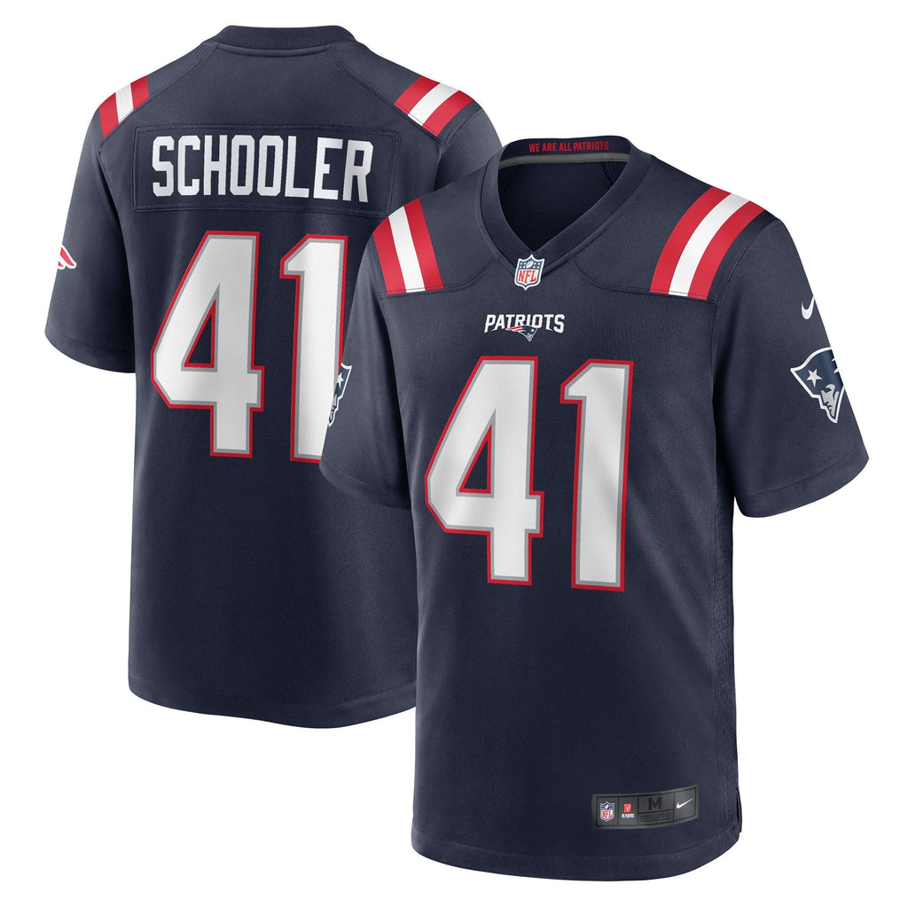 New England Patriots Brenden Schooler Navy Game Player Football Jersey