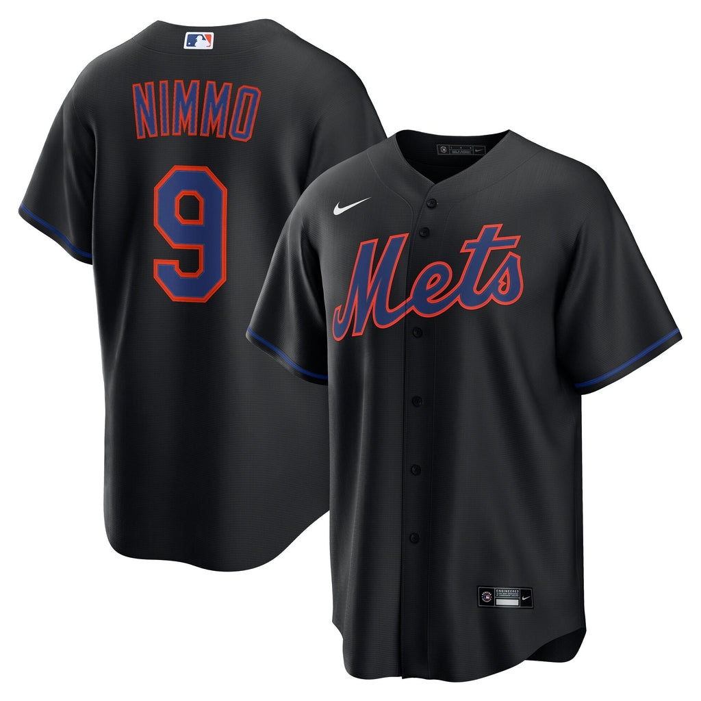New York Mets Brandon Nimmo Black Alternate Replica Baseball Jersey