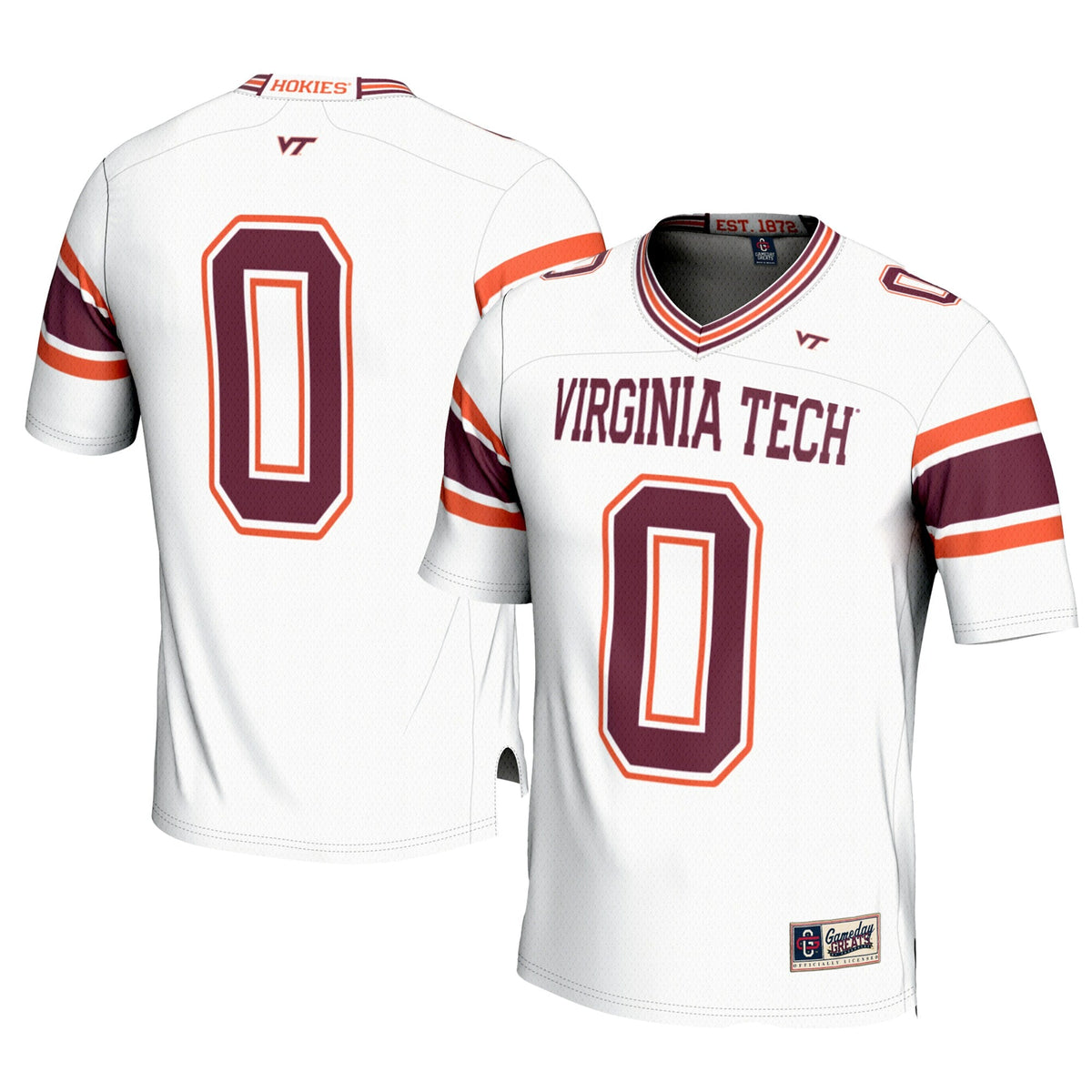 #0 White Virginia Tech Hokies Football Jersey