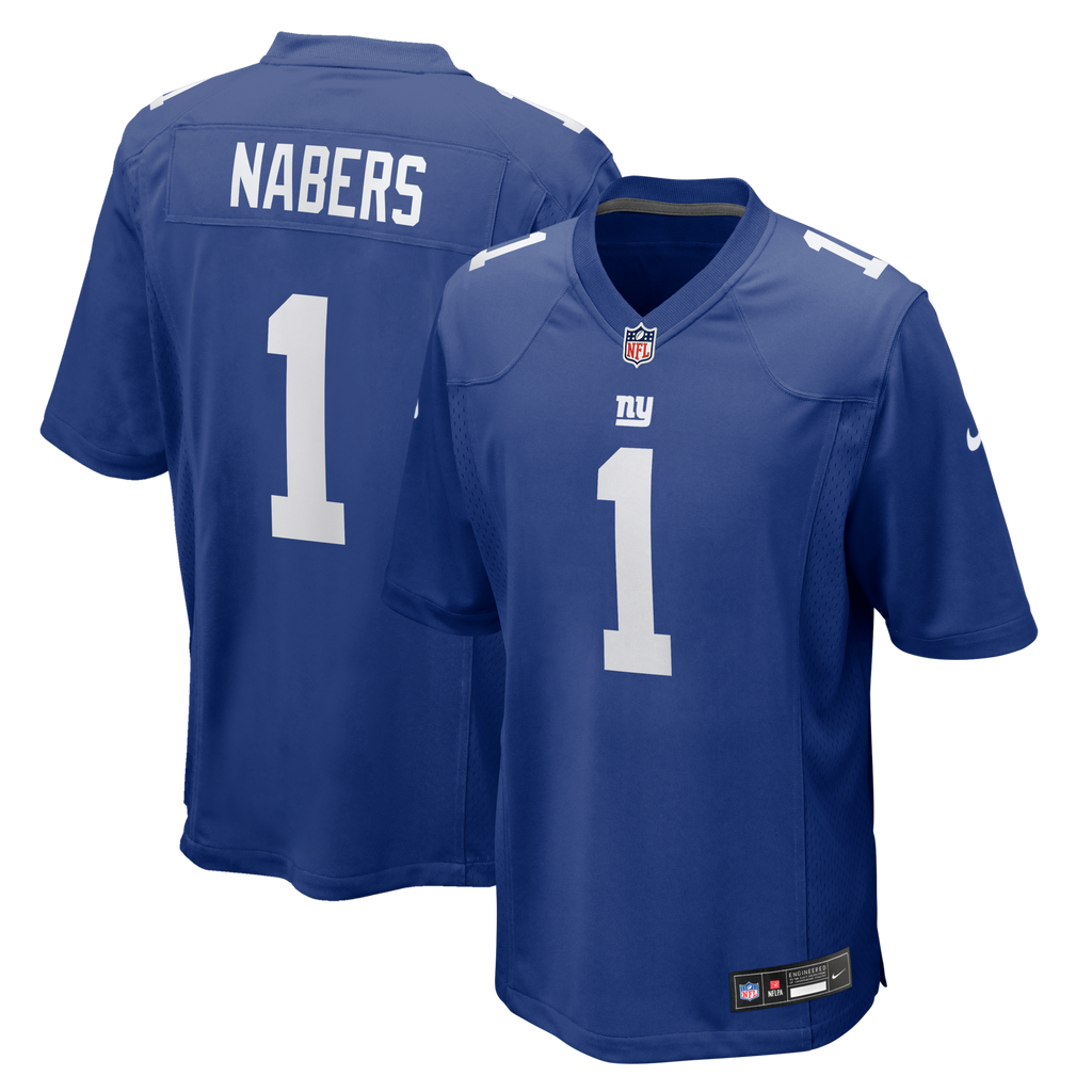 New York Giants Malik Nabers Royal Player Game Football Jersey