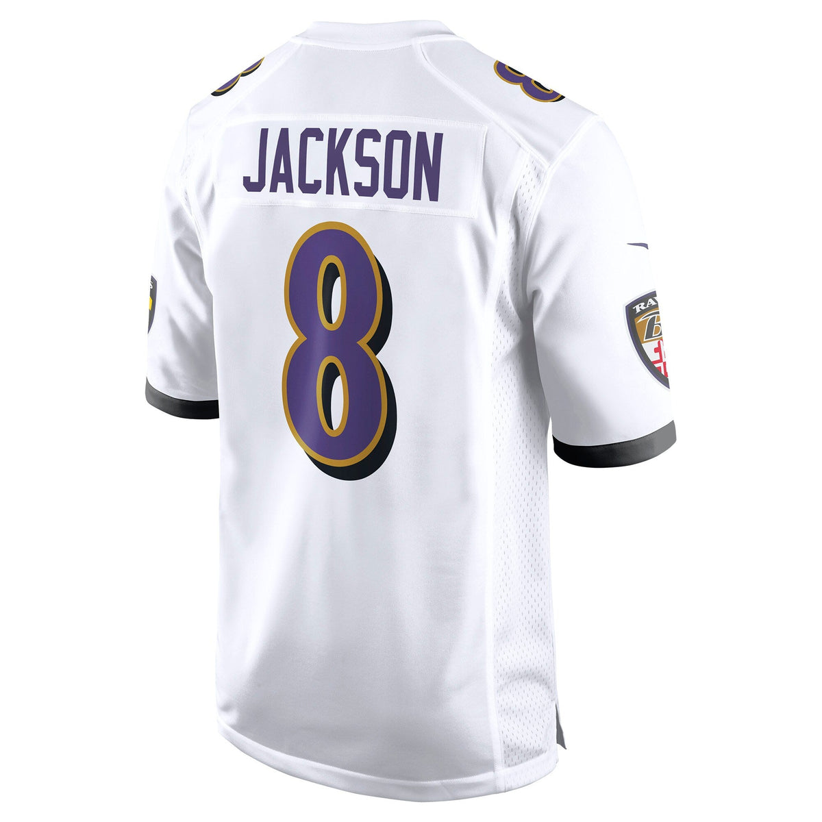 Baltimore Ravens Lamar Jackson White Game Football Jersey