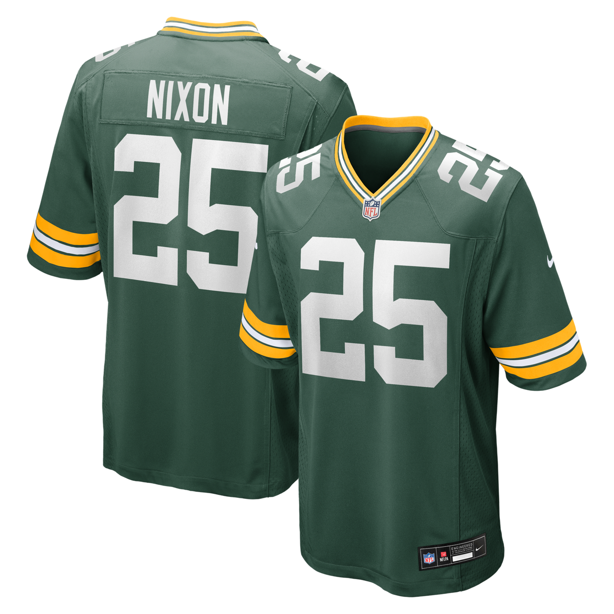 Green Bay Packers Keisean Nixon Green Game Player Football Jersey