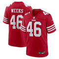 San Francisco 49ers Jon Weeks Scarlet Team Game Football Jersey