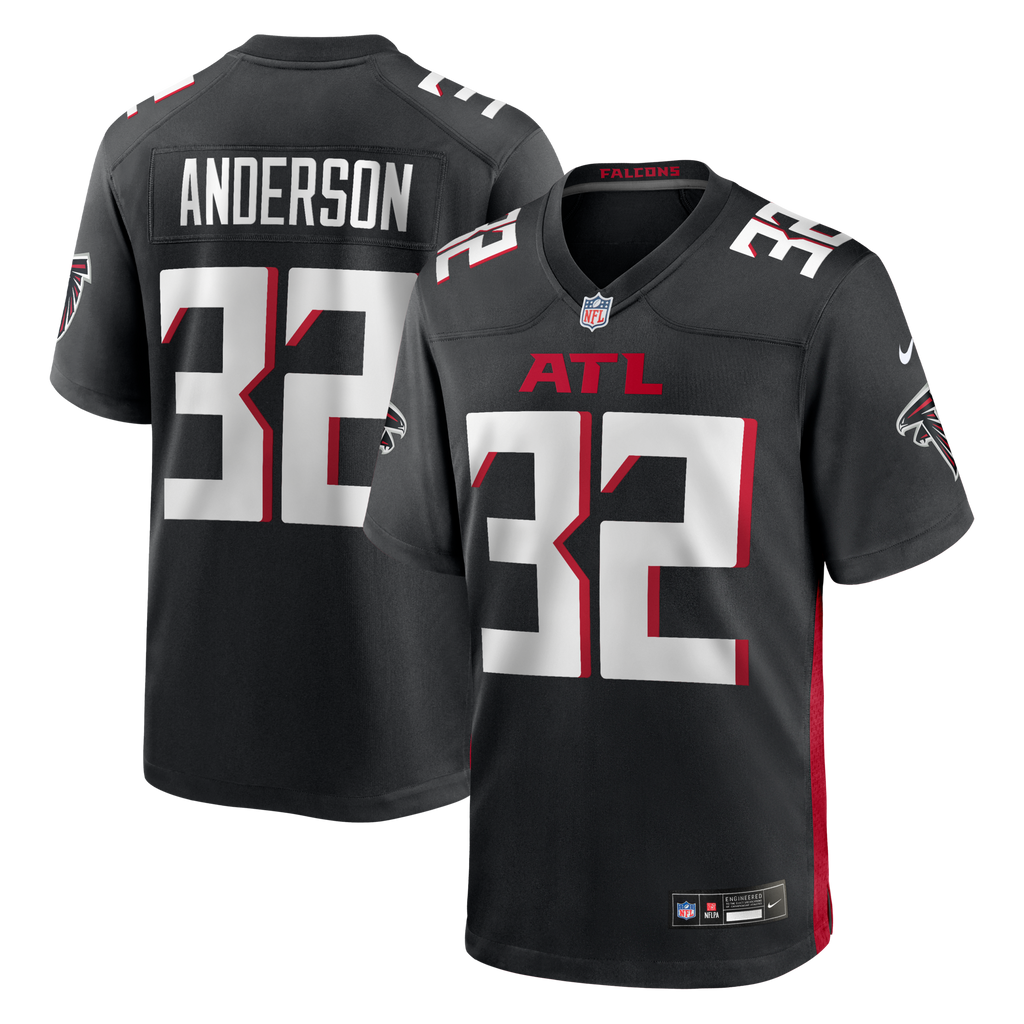 Atlanta Falcons Jamal Anderson Black Game Retired Player Football Jersey