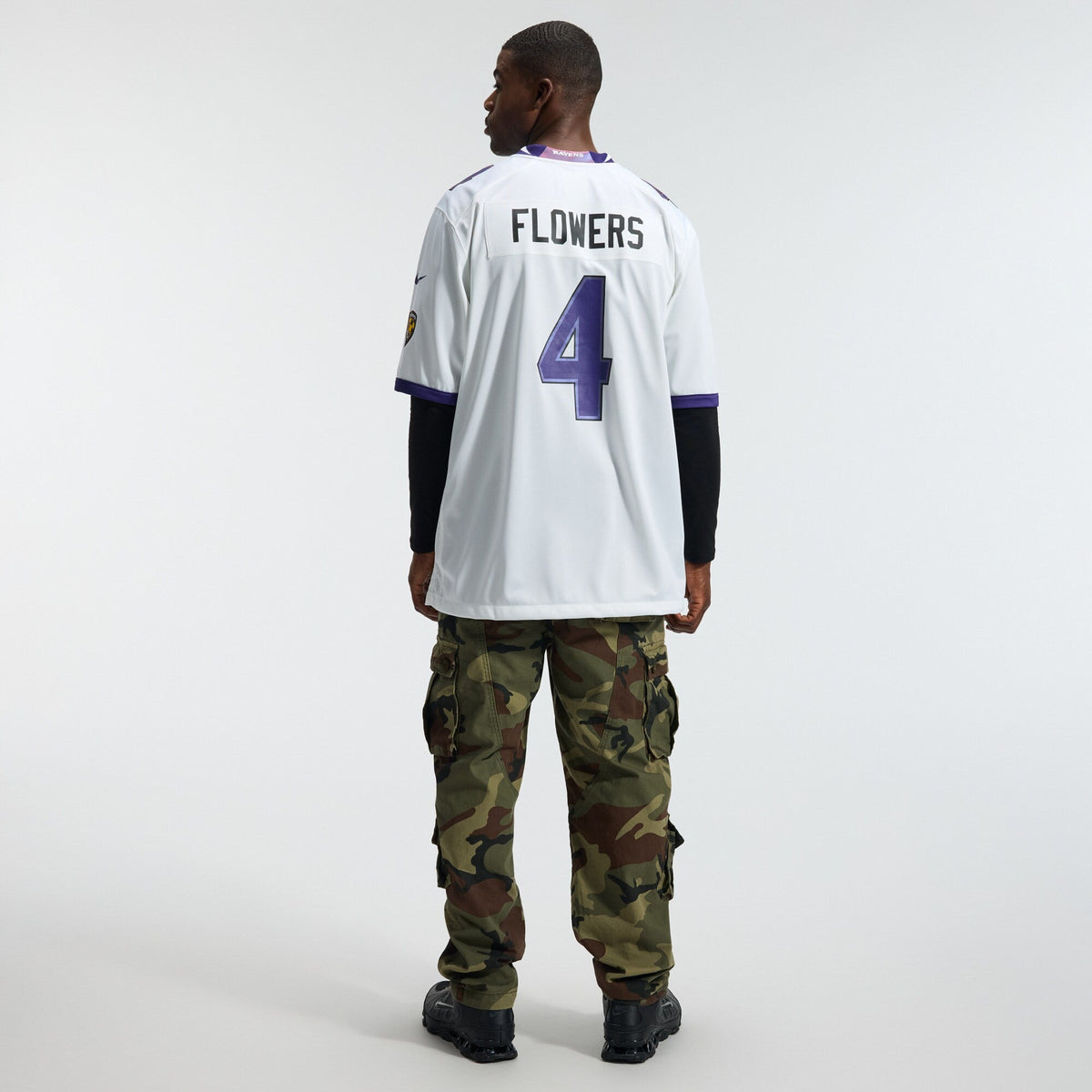 Baltimore Ravens Zay Flowers White Game Football Jersey