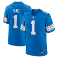 Detroit Lions Number 1 Dad Blue Game Football Jersey