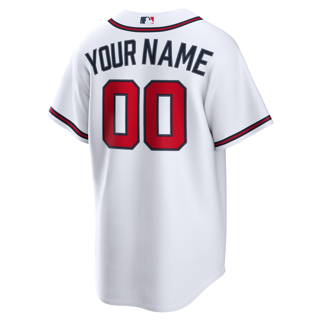 Atlanta Braves White Home Replica Custom Baseball Jersey