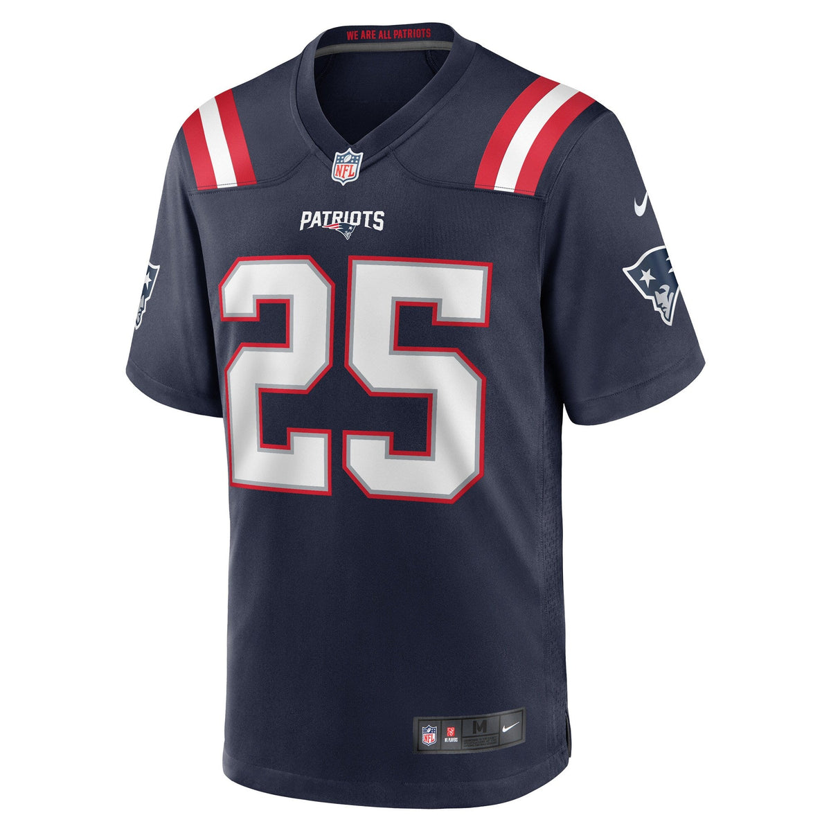 New England Patriots Marcus Jones Navy Game Player Football Jersey