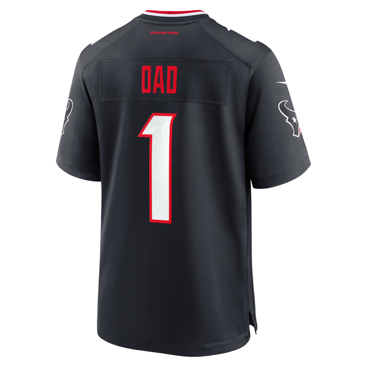Houston Texans Navy #1 Dad Game Football Jersey