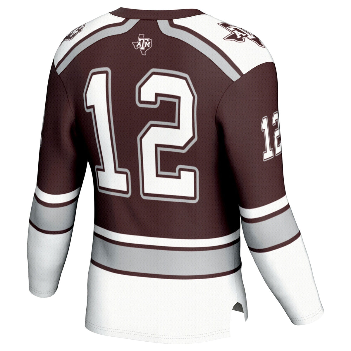 #12 Texas A&M Aggies Hockey Fashion Jersey – Maroon