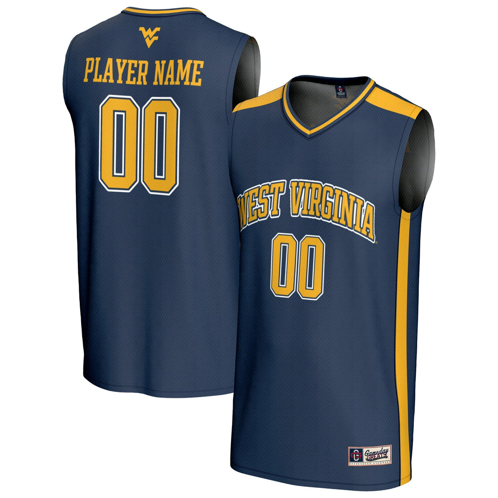 West Virginia Mountaineers NIL Pick-A-Player Lightweight Basketball Fashion Jersey - Navy