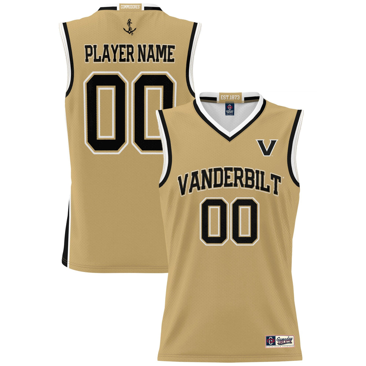 Vanderbilt Commodores NIL Pick-A-Player Basketball Jersey - Gold