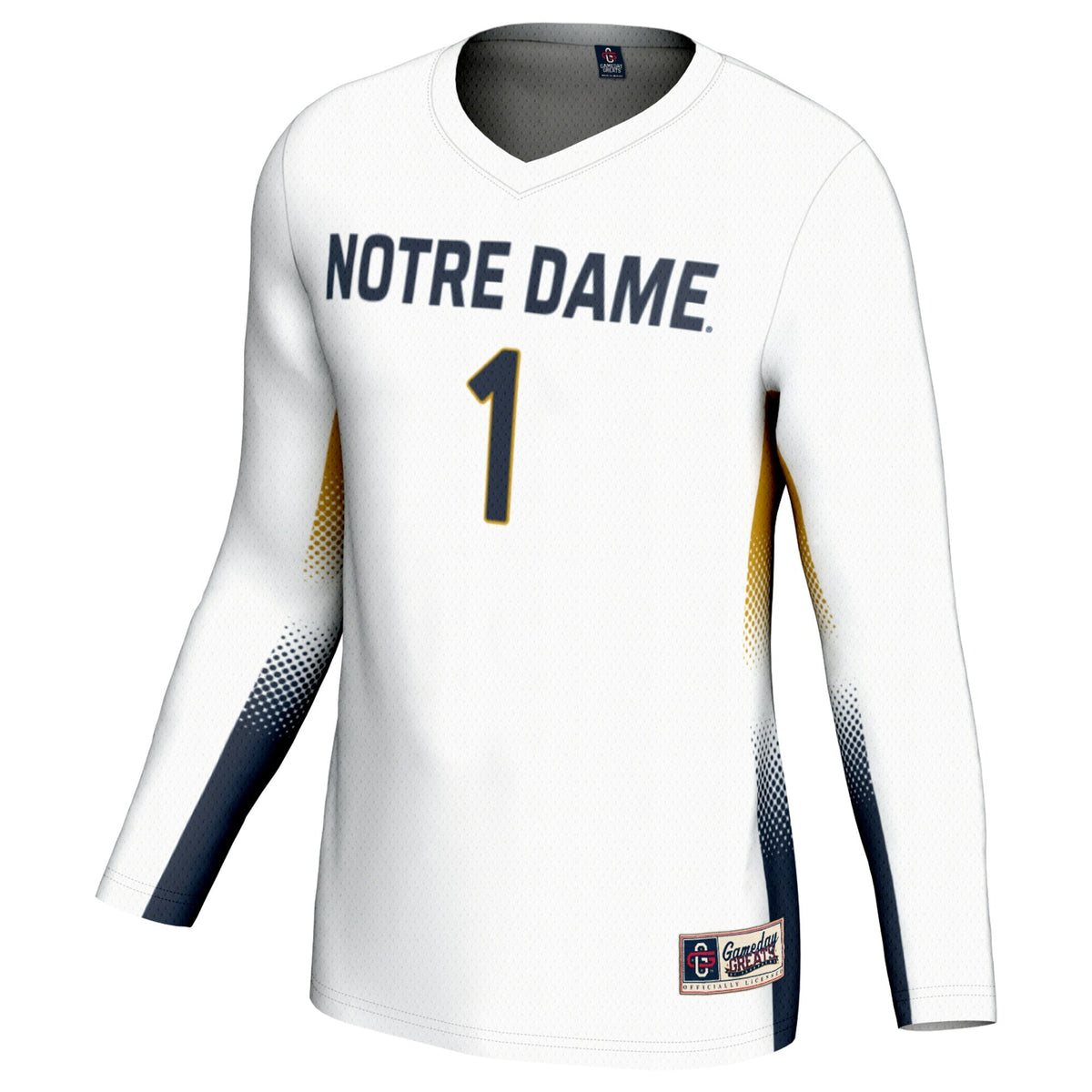 #1 Notre Dame Fighting Irish Lightweight Volleyball Jersey - White