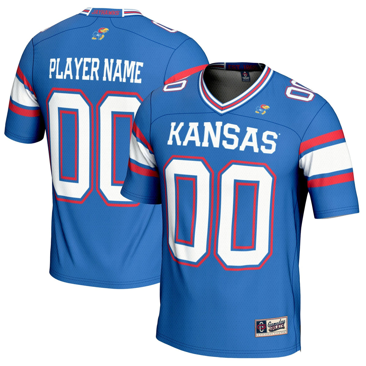 Kansas Jayhawks NIL Pick-A-Player Football Jersey - Royal