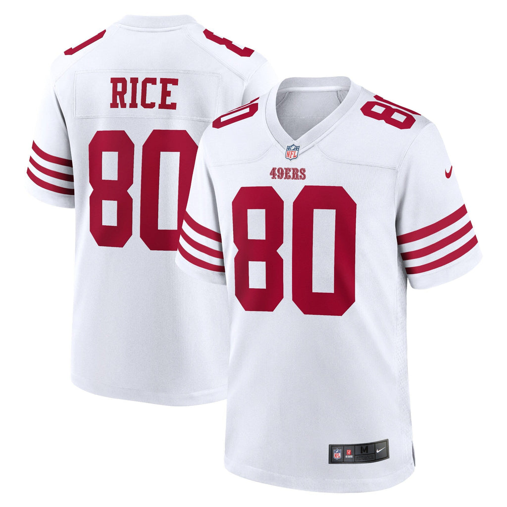 San Francisco 49ers Jerry Rice White Retired Player Game Football Jersey
