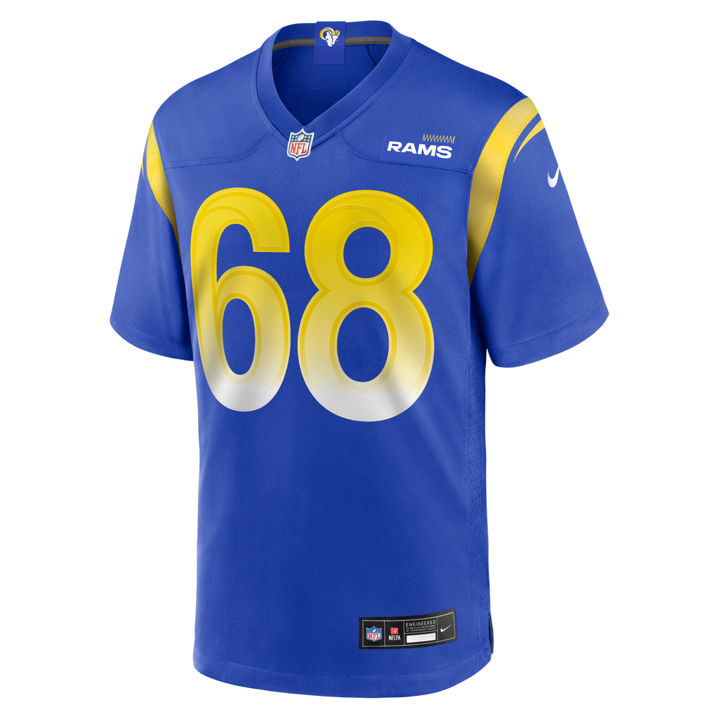 Los Angeles Rams David Quessenberry Royal Team Game Football Jersey
