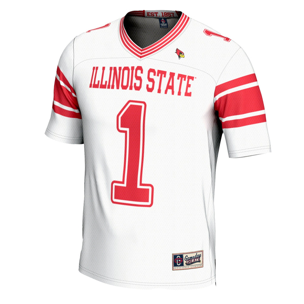 #1 Illinois State Redbirds Football Jersey – White
