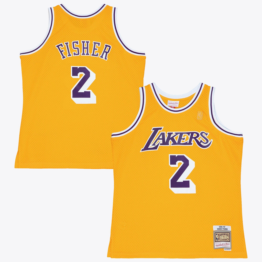 Los Angeles Lakers Derek Fisher 1996 Swingman Jersey - Light Gold