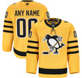 Pittsburgh Penguins Gold Alternate Pro Custom Jersey