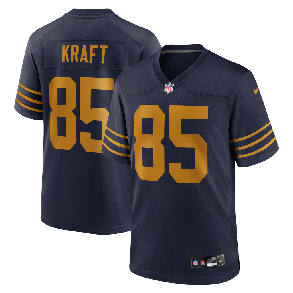 Green Bay Packers Tucker Kraft Navy Alternate Game Football Jersey