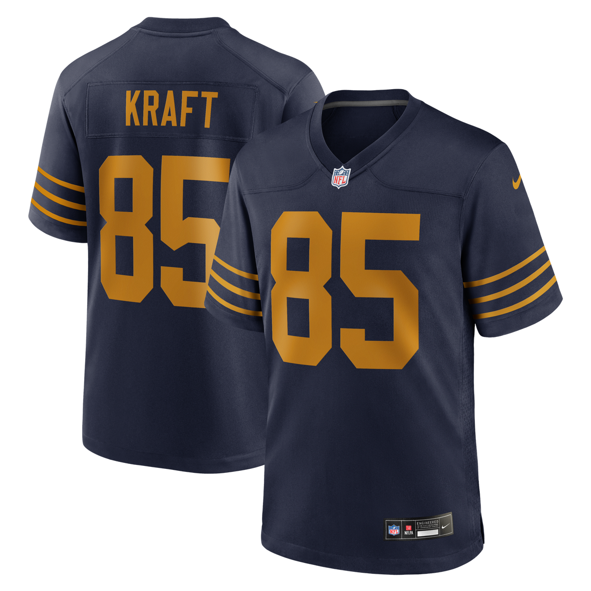 Green Bay Packers Tucker Kraft Navy Alternate Game Football Jersey