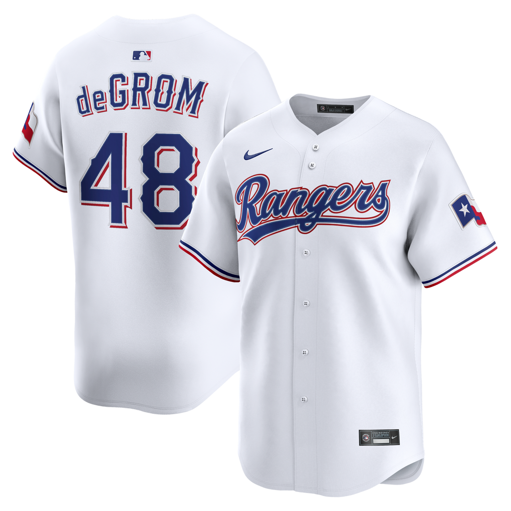 Texas Rangers Jacob deGrom White Home Limited Baseball Jersey
