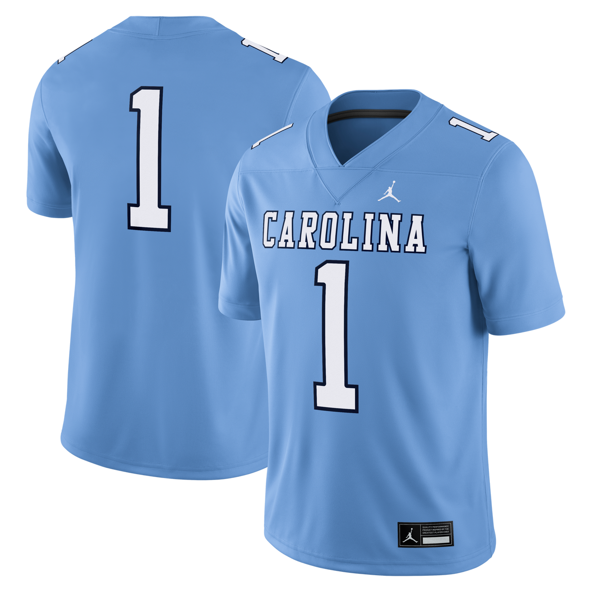 #1 North Carolina Tar Heels Alternate Game Football Jersey - Carolina Blue