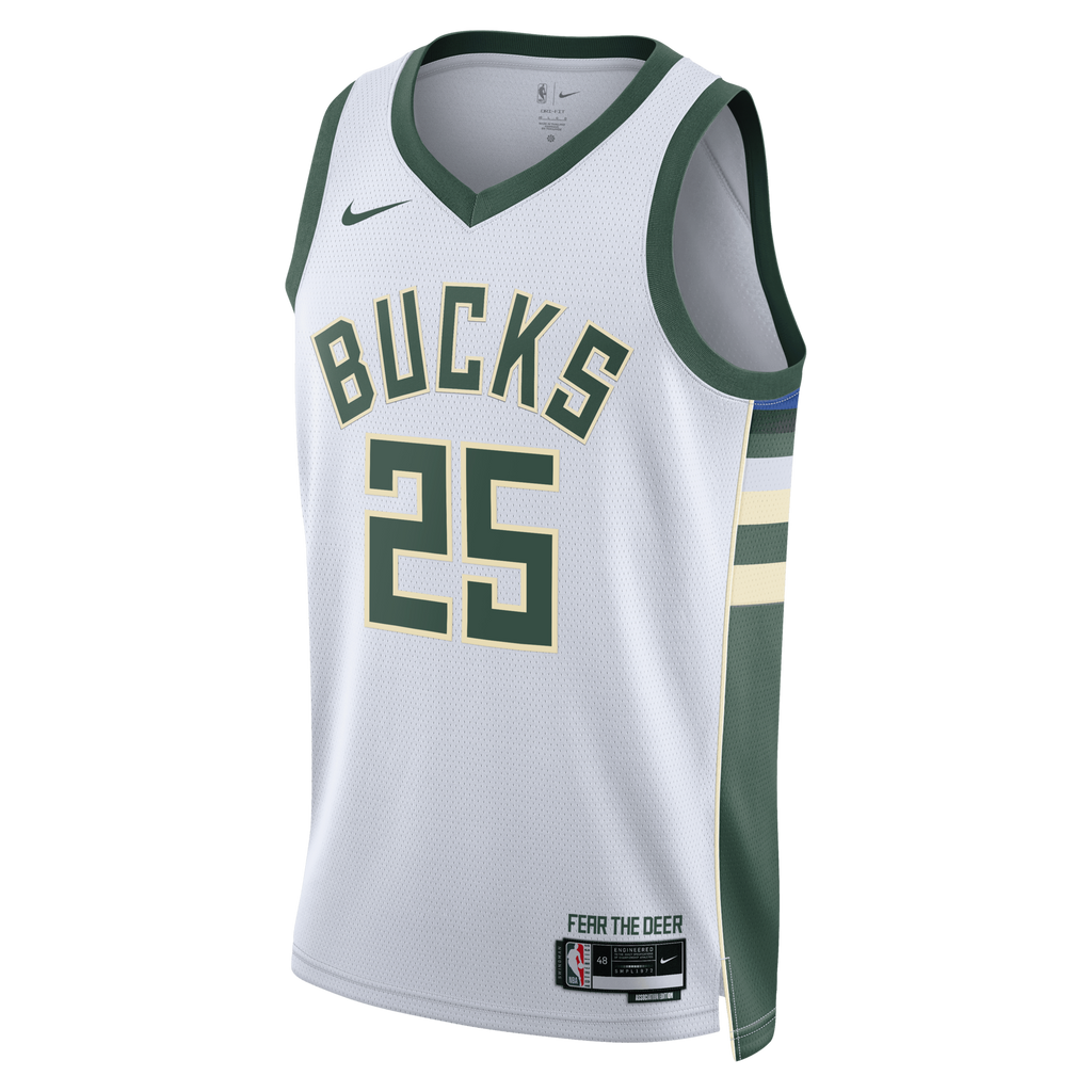 Milwaukee Bucks Association Edition Swingman Jersey - White - Kasparas Jakučionis