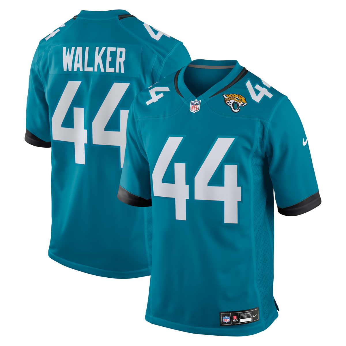 Jacksonville Jaguars Travon Walker Teal Player Game Football Jersey