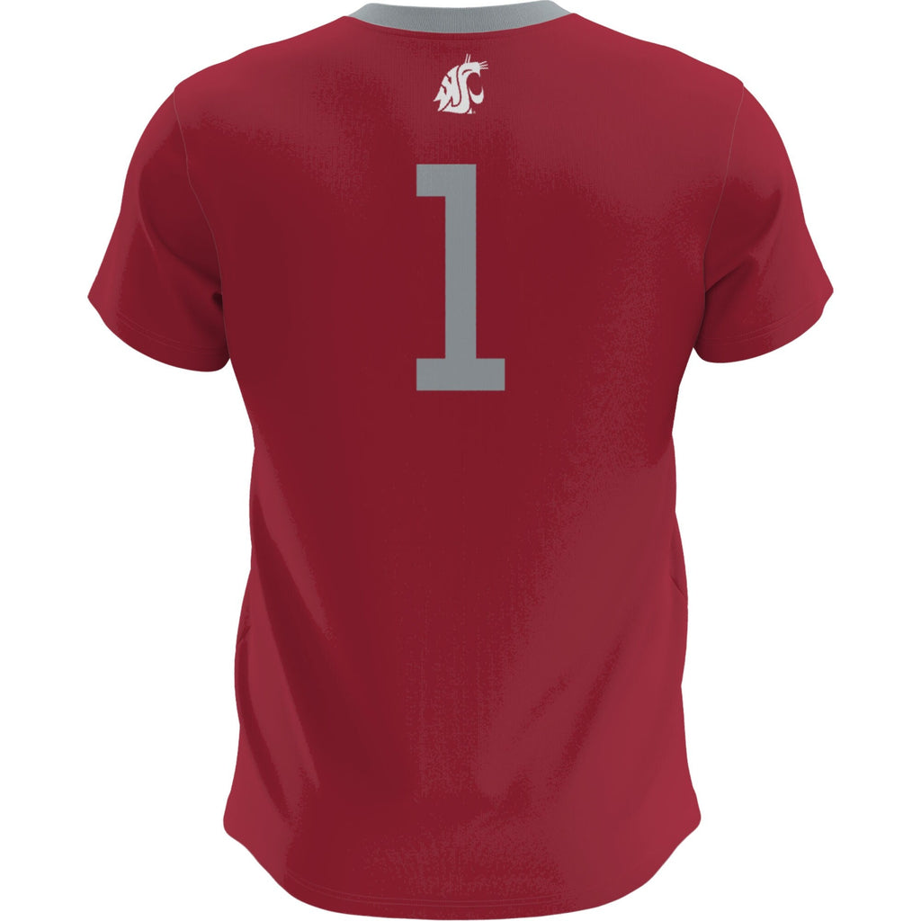 Washington State Cougars Lightweight Soccer Fashion Jersey - Crimson