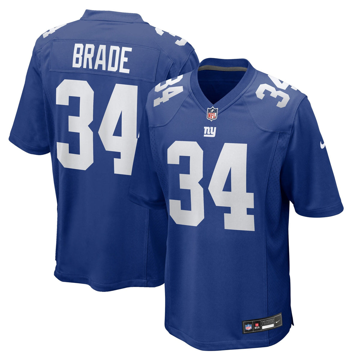 New York Giants Beau Brade Royal Team Game Football Jersey