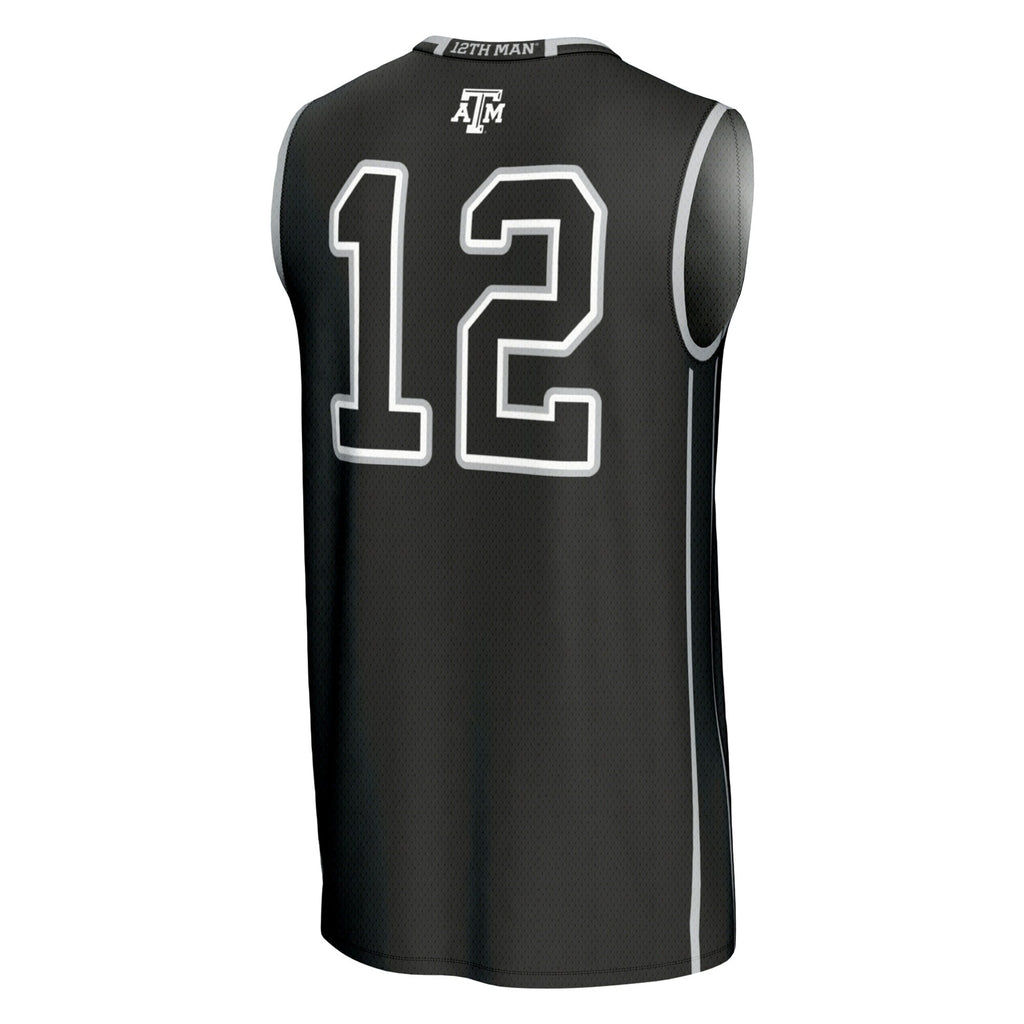 #12 Texas A&M Aggies Basketball Lightweight Fashion Jersey - Black