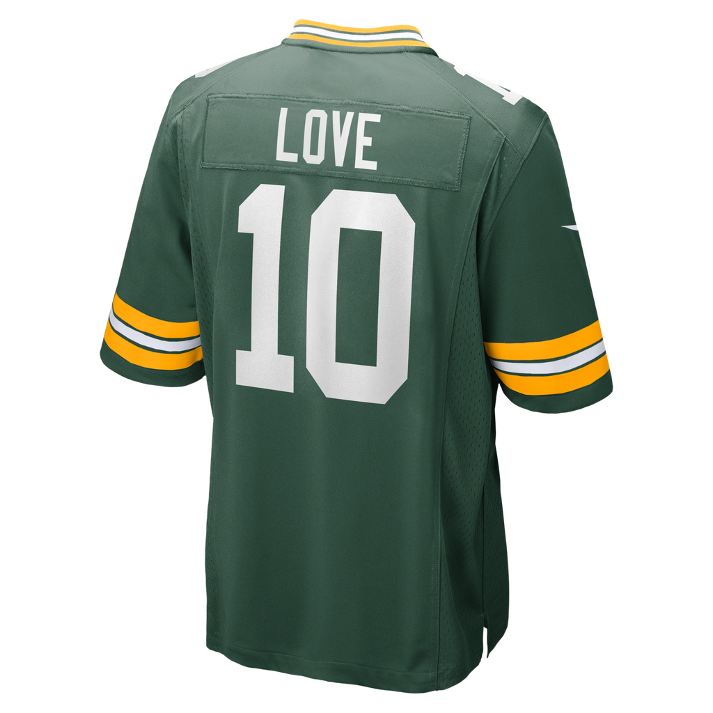 Green Bay Packers Jordan Love Green Player Game Football Jersey